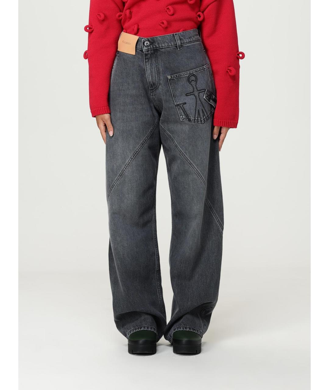 J.W.ANDERSON Серые хлопковые прямые джинсы, фото 6