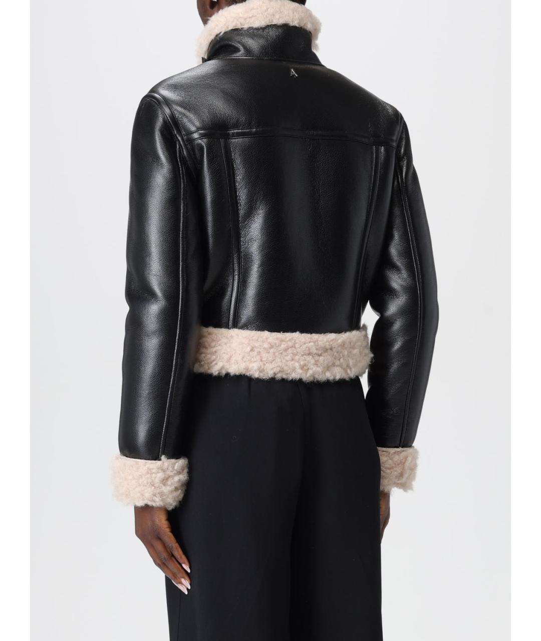 TWIN-SET Черная полиэстеровая дубленка, фото 2