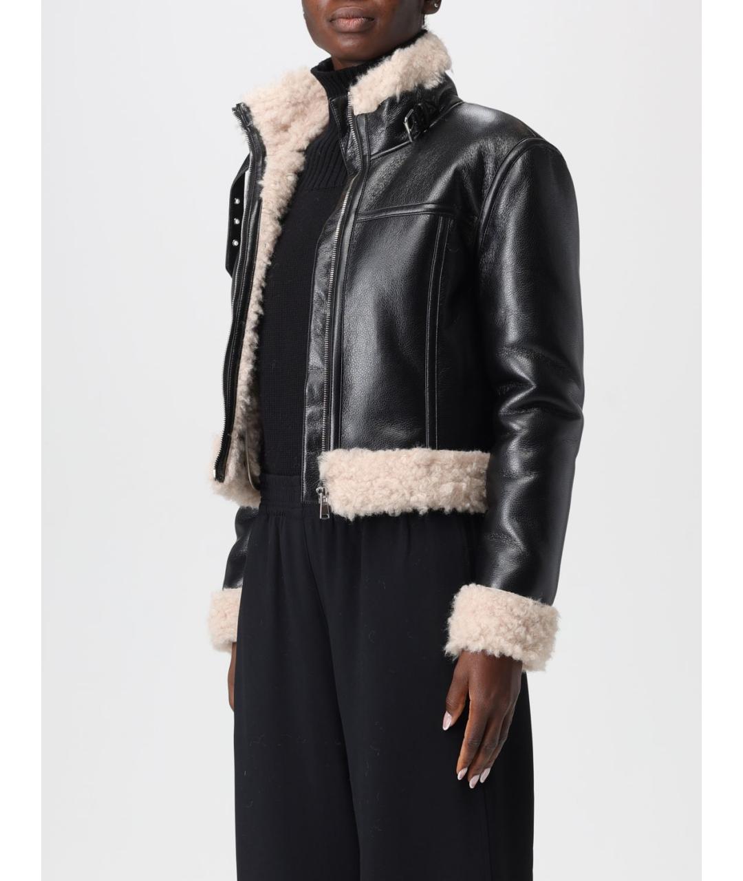 TWIN-SET Черная полиэстеровая дубленка, фото 3