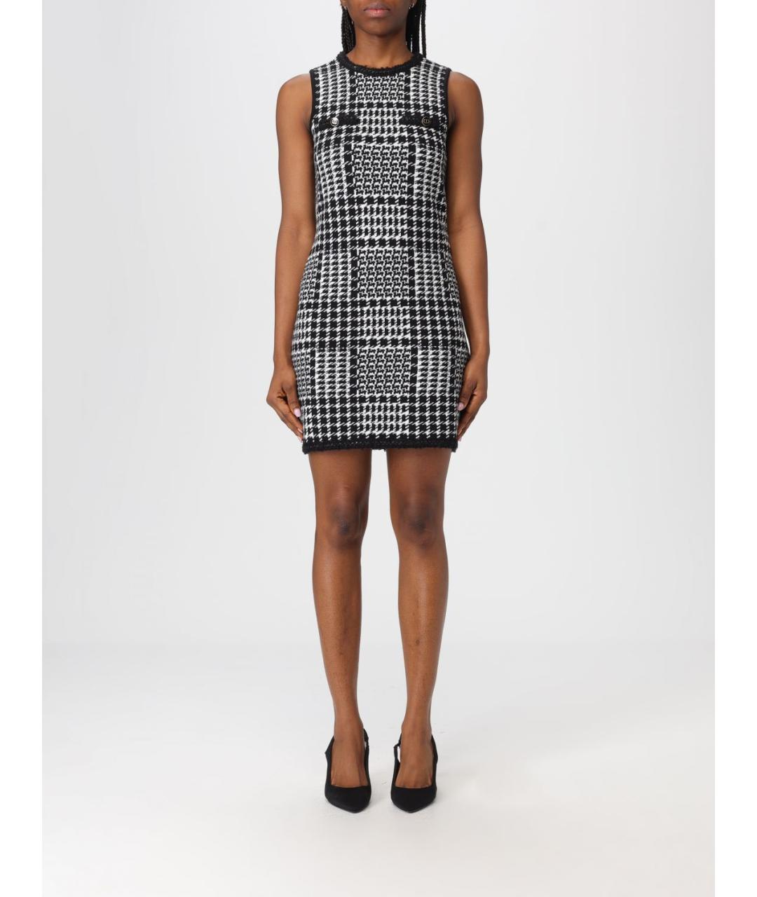 TWIN-SET Черное вискозное повседневное платье, фото 4