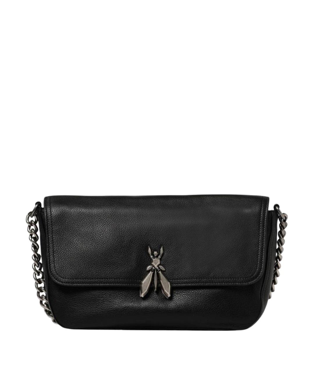 PATRIZIA PEPE Черная кожаная сумка через плечо, фото 1