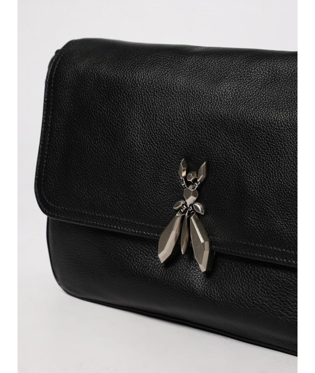 PATRIZIA PEPE Черная кожаная сумка через плечо, фото 3