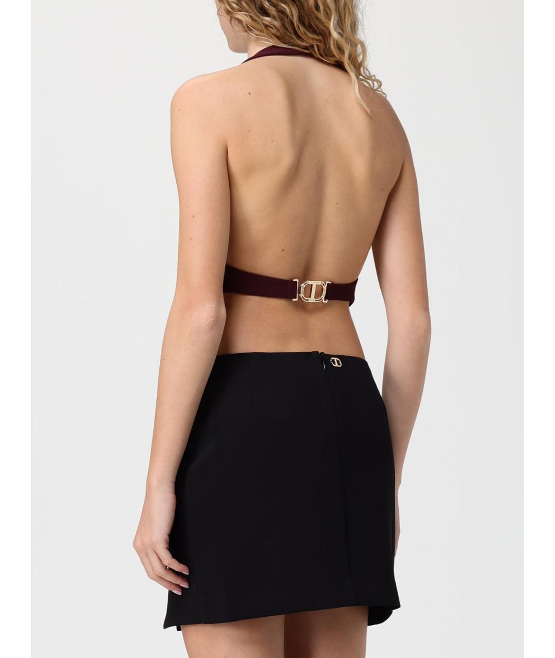 TWIN-SET Бордовый полиэстеровый жилет, фото 2