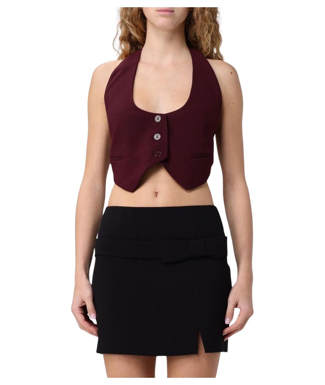 TWIN-SET Бордовый полиэстеровый жилет, фото 1