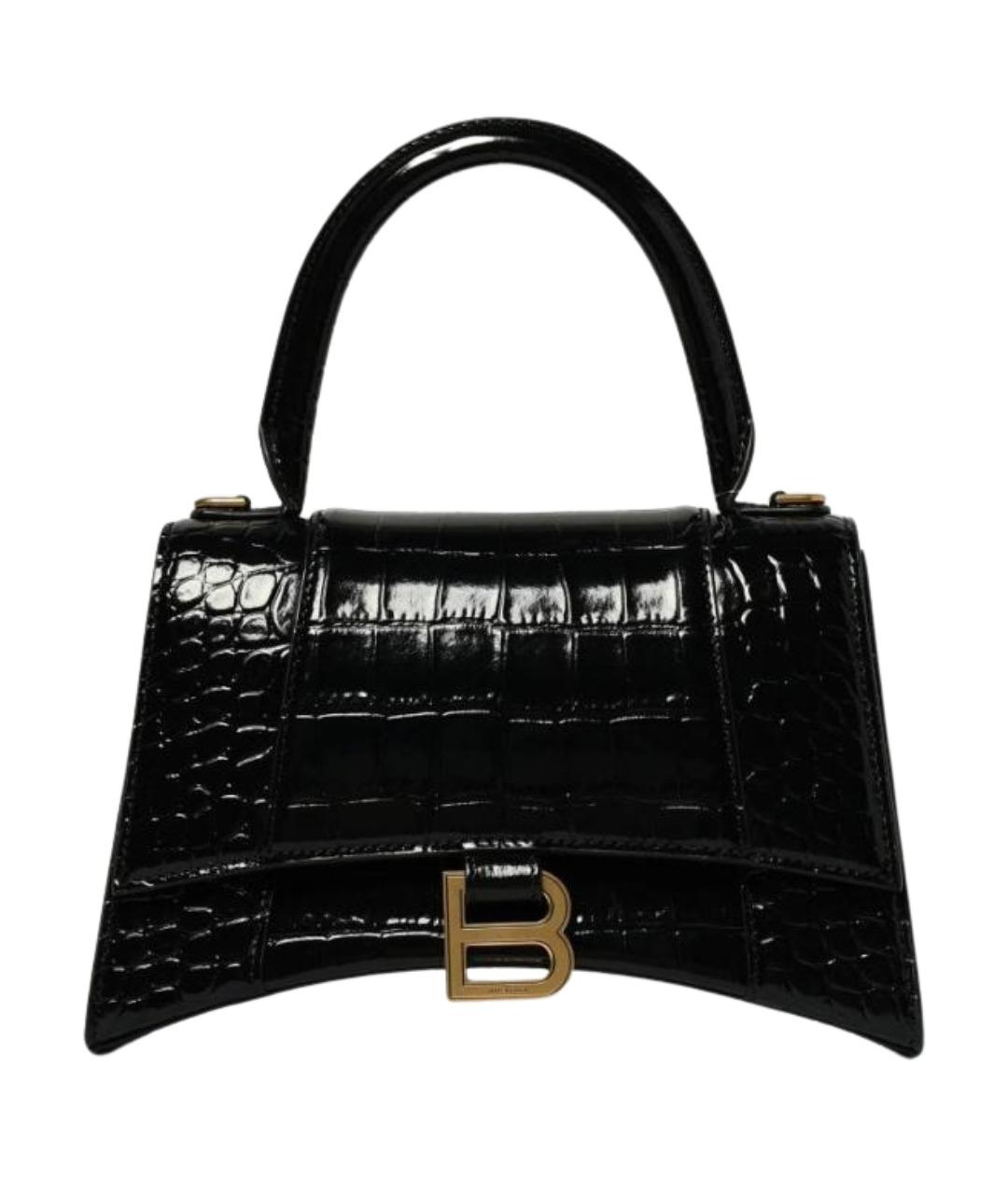 BALENCIAGA Черная кожаная сумка с короткими ручками, фото 1