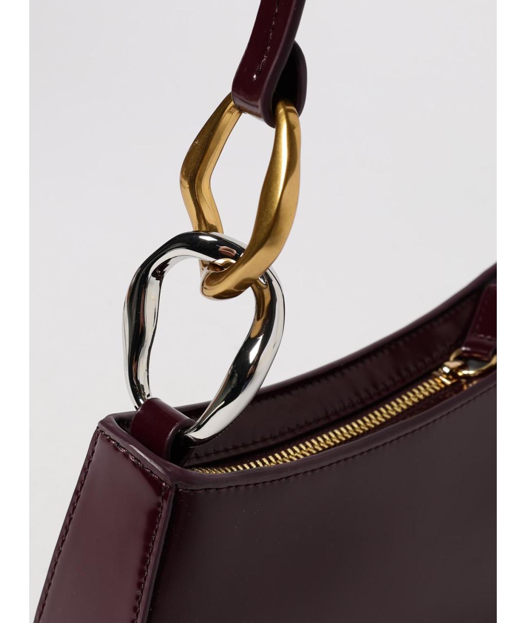 STAUD Бордовая кожаная сумка через плечо, фото 3