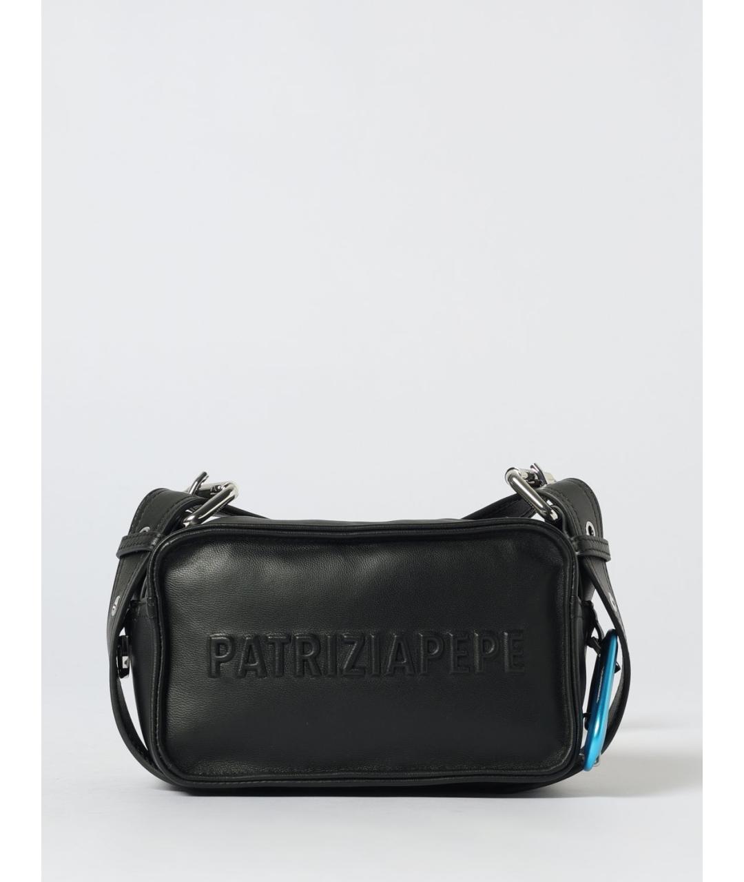PATRIZIA PEPE Черная кожаная сумка через плечо, фото 4