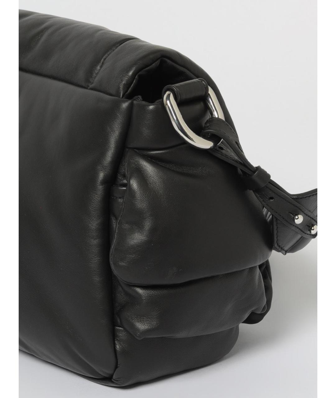 VIC MATIE Черная кожаная сумка через плечо, фото 3