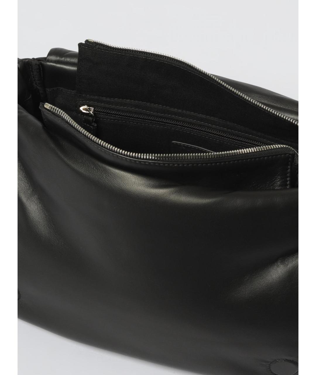 VIC MATIE Черная кожаная сумка через плечо, фото 4