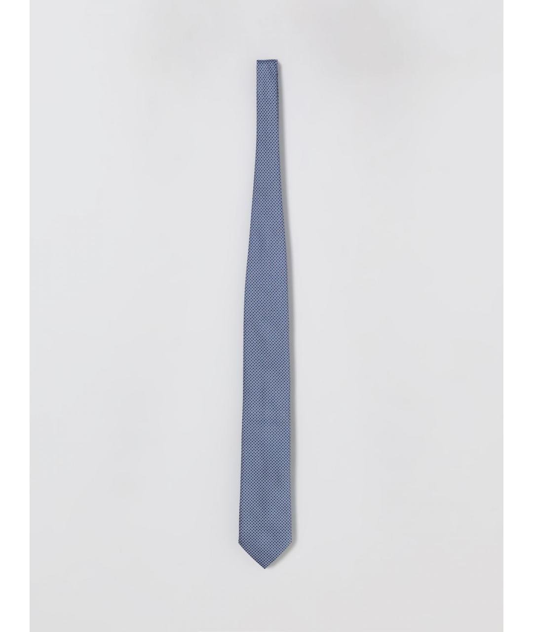 ZEGNA Голубой шелковый галстук, фото 3