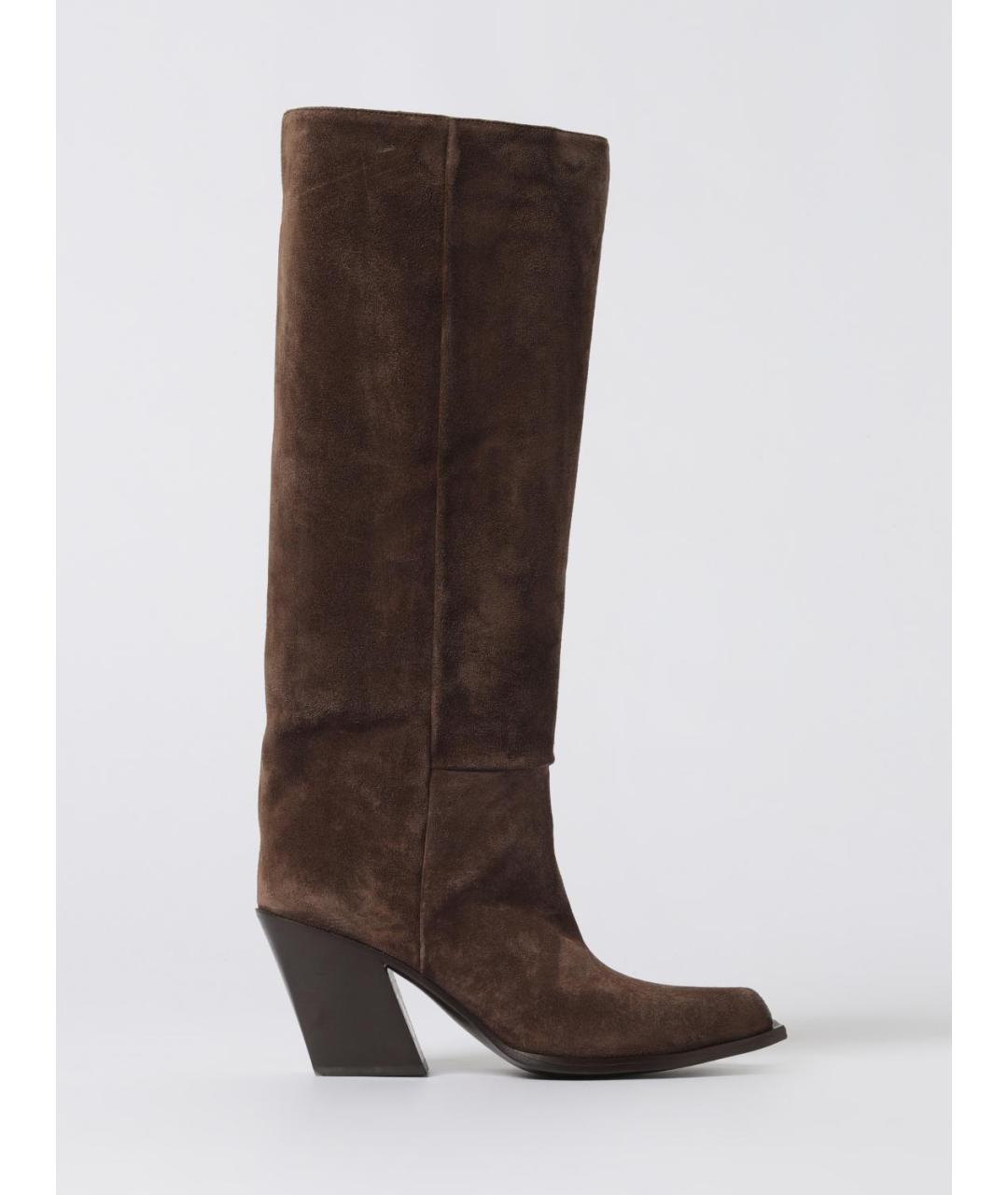 VIC MATIE Коричневые замшевые сапоги, фото 4