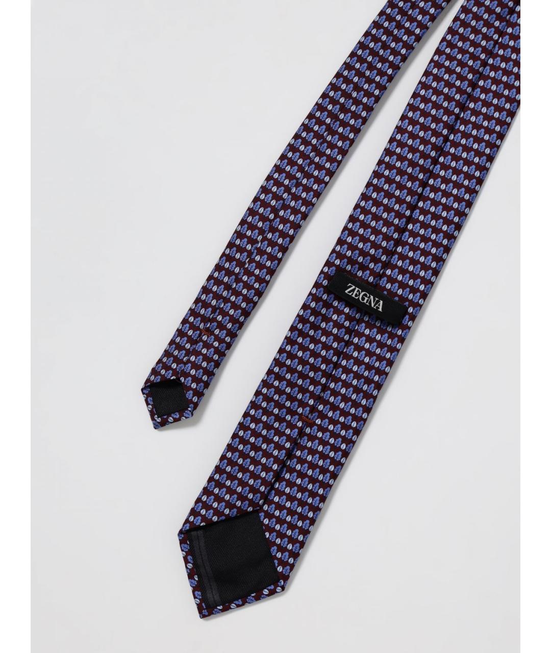 ZEGNA Бордовый шелковый галстук, фото 2