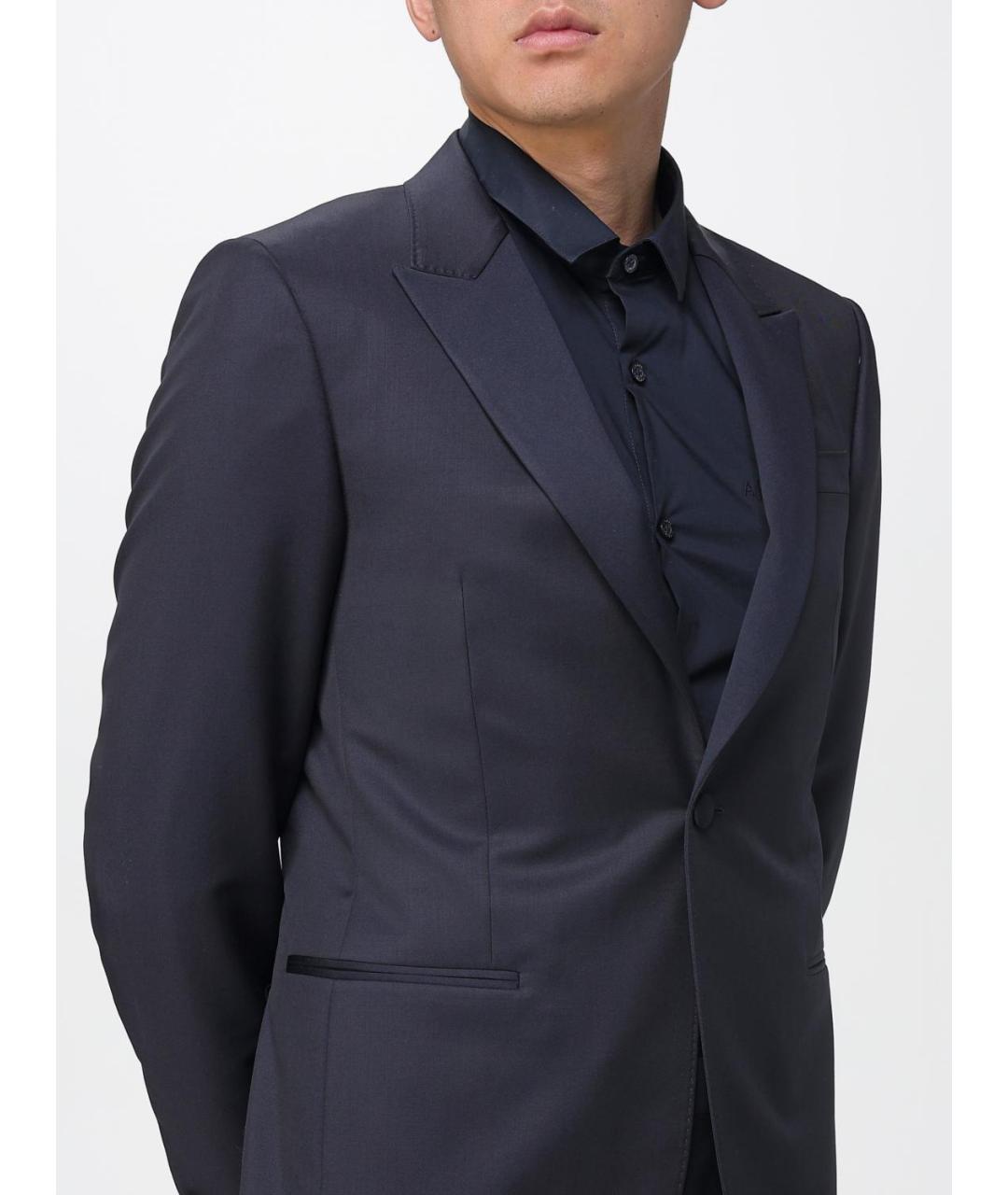 ZEGNA Темно-синий классический костюм, фото 5