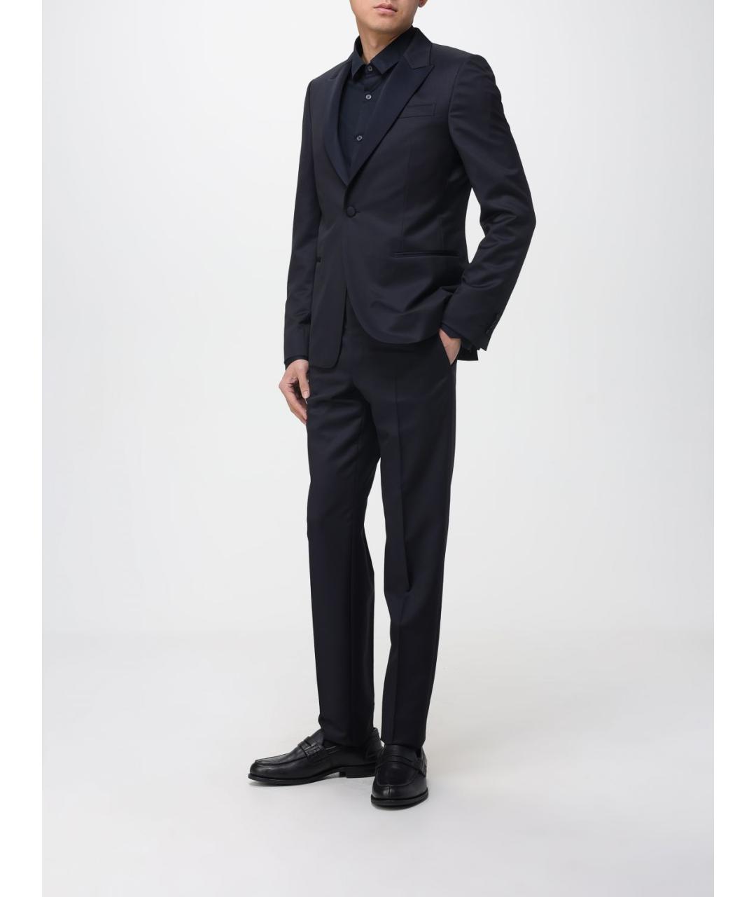 ZEGNA Темно-синий классический костюм, фото 2