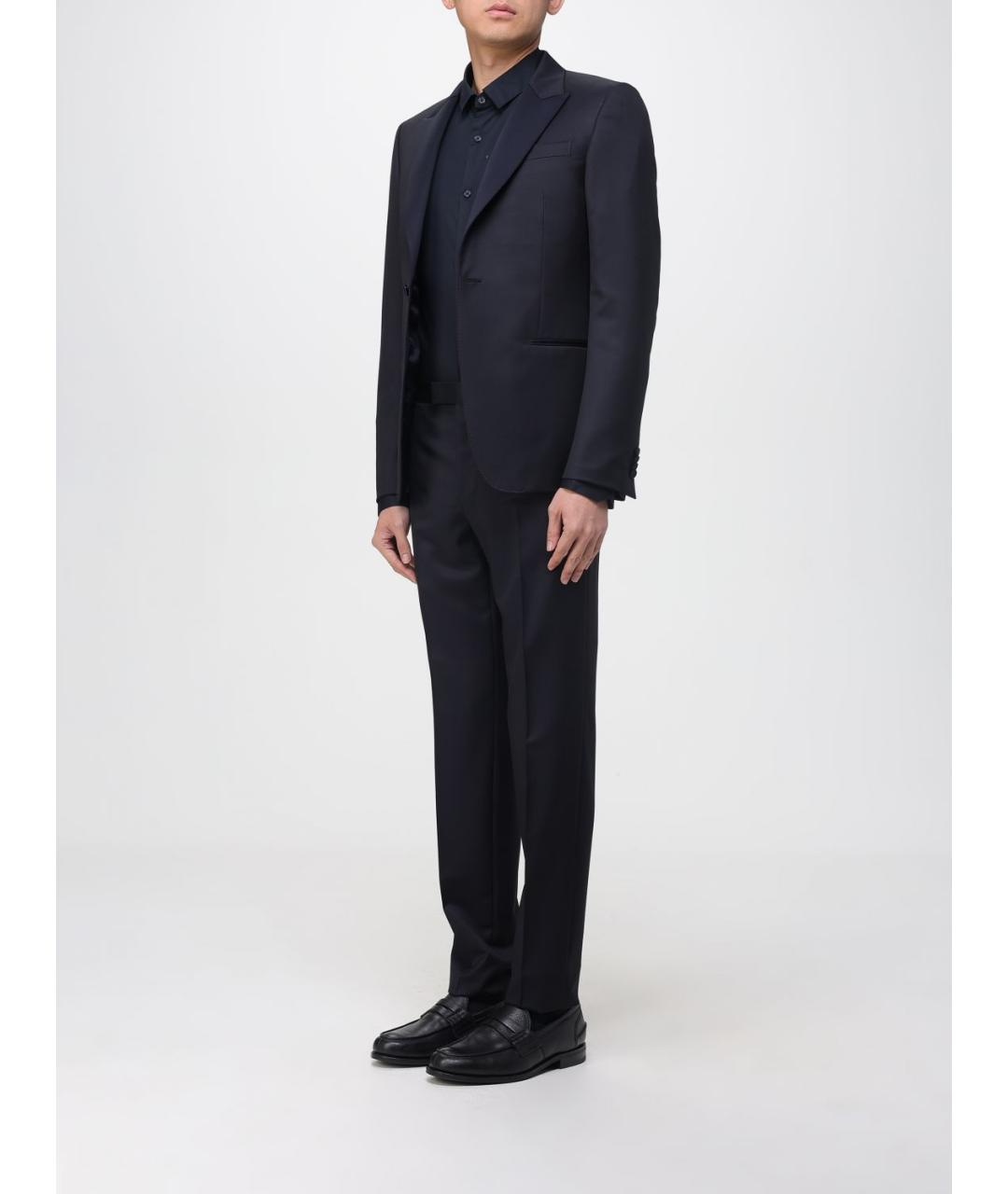 ZEGNA Темно-синий классический костюм, фото 4