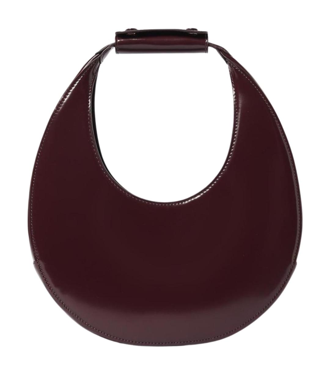 STAUD Бордовая кожаная сумка с короткими ручками, фото 1
