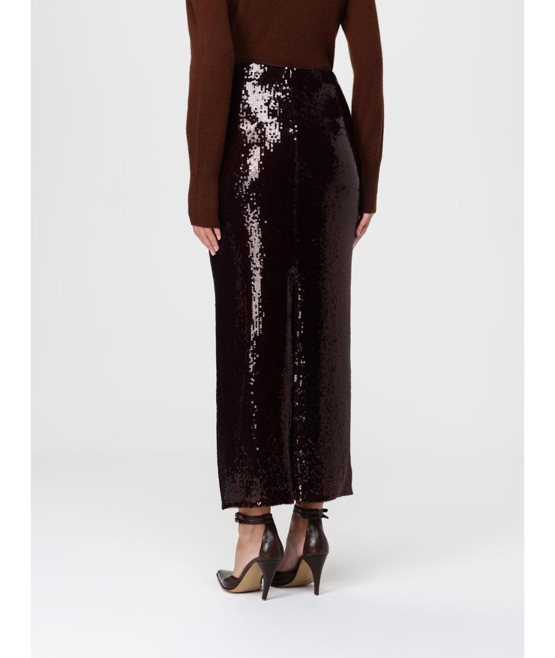 PATRIZIA PEPE Бордовая юбка миди, фото 3