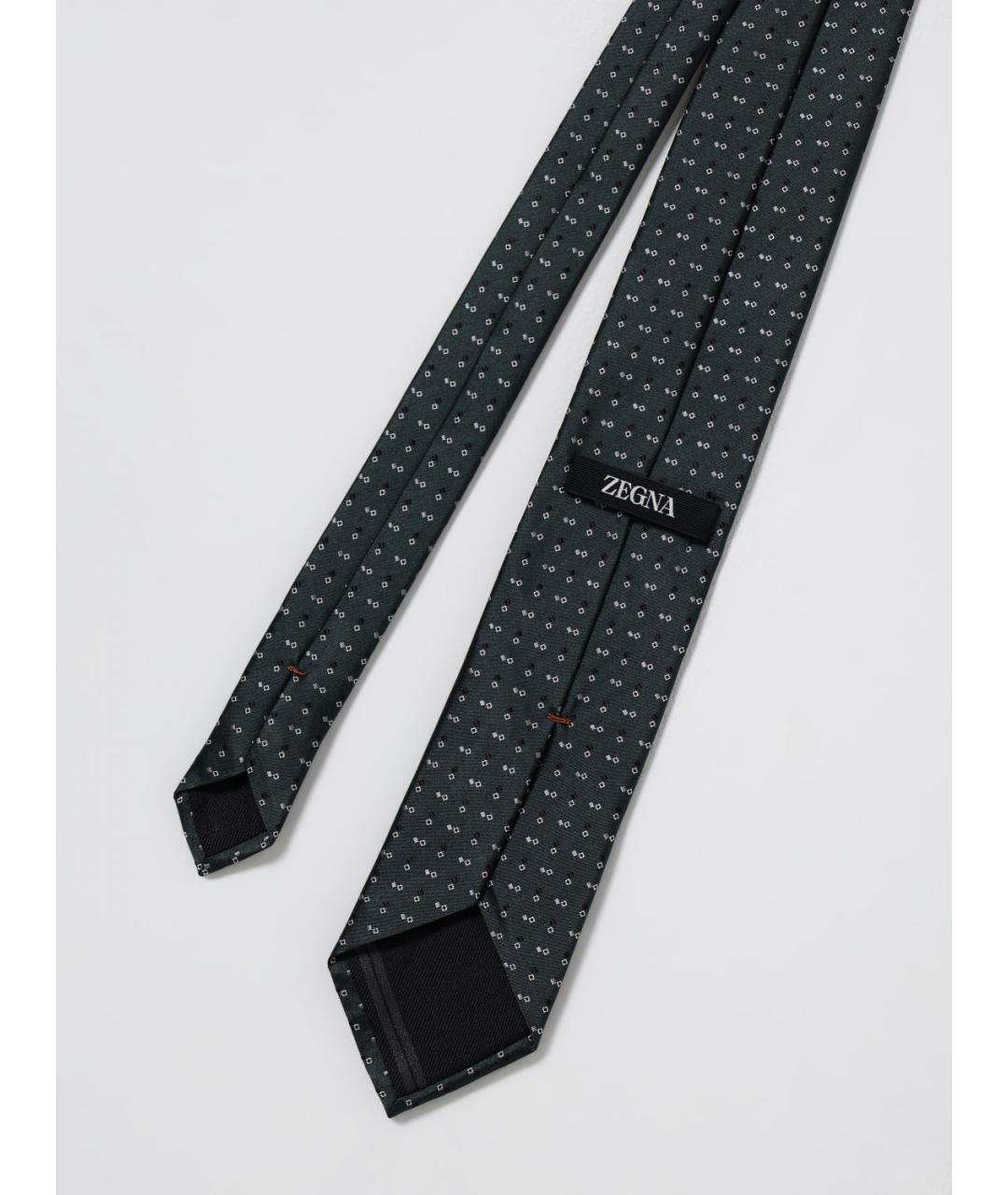 ZEGNA Зеленый шелковый галстук, фото 2