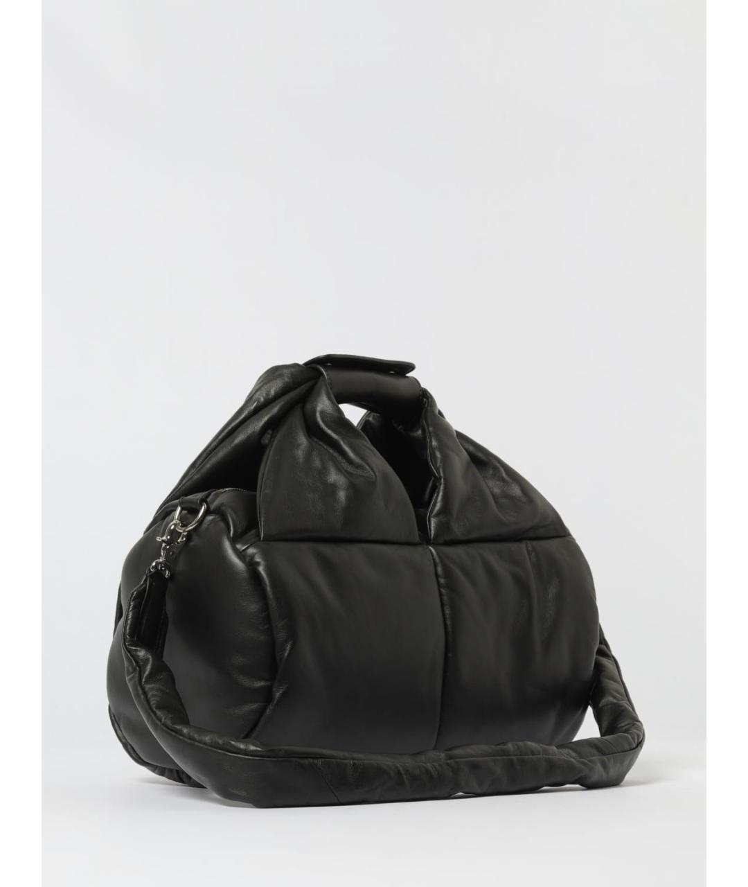 VIC MATIE Черная кожаная сумка с короткими ручками, фото 2