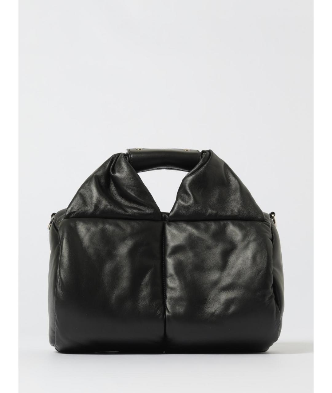 VIC MATIE Черная кожаная сумка с короткими ручками, фото 5