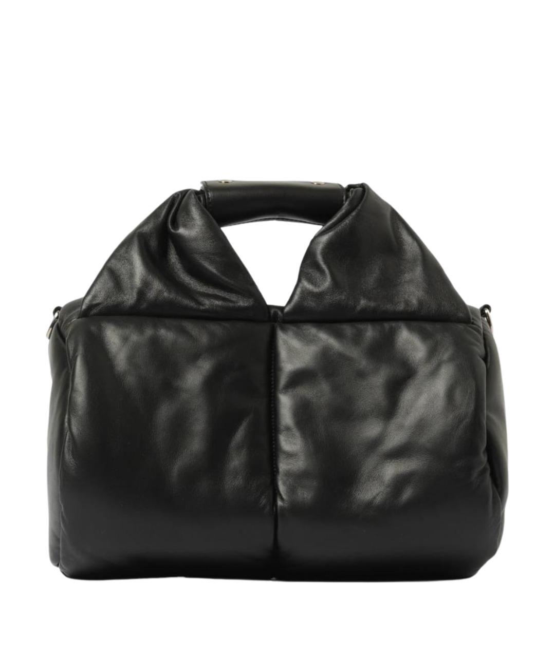 VIC MATIE Черная кожаная сумка с короткими ручками, фото 1