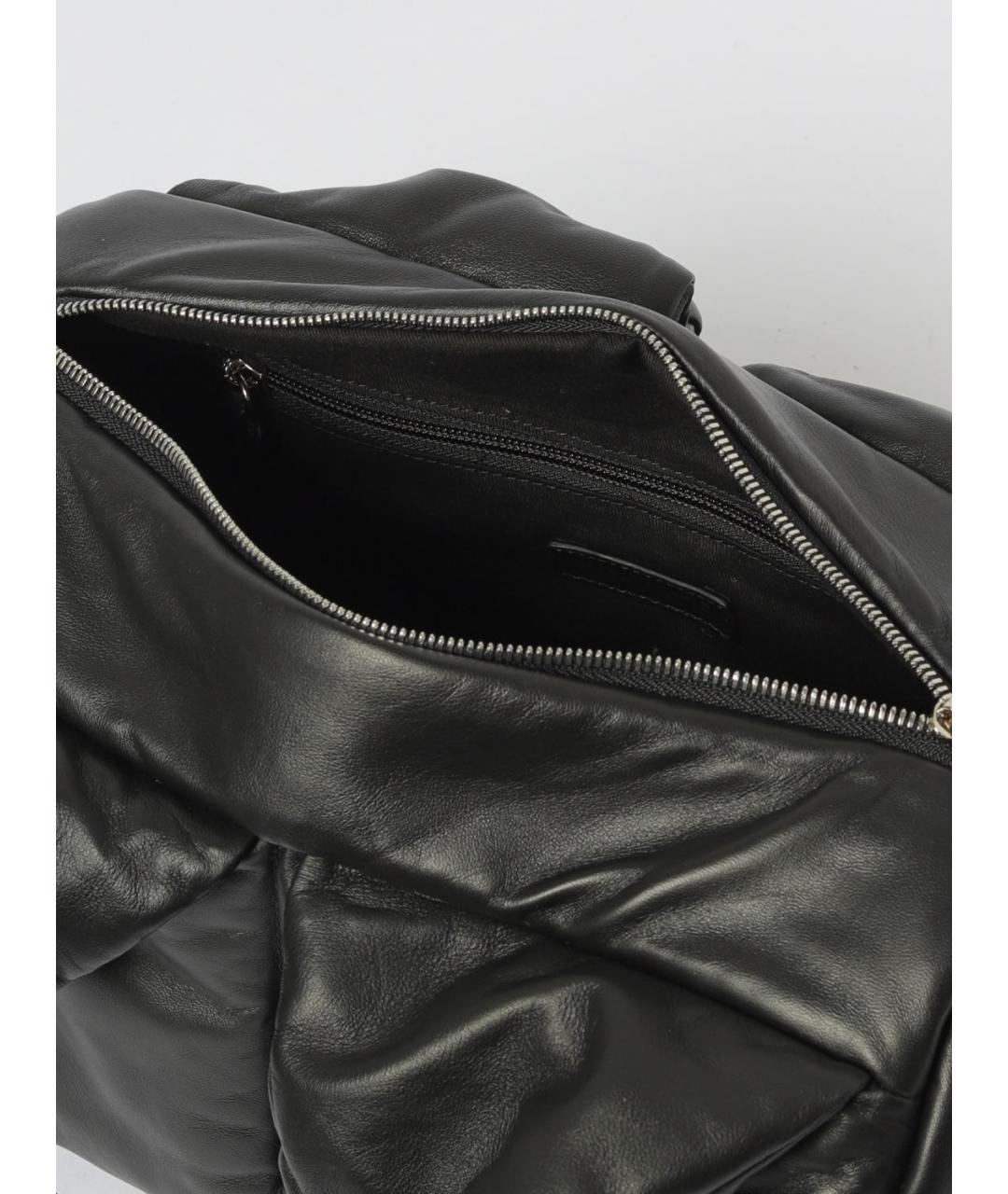 VIC MATIE Черная кожаная сумка с короткими ручками, фото 4