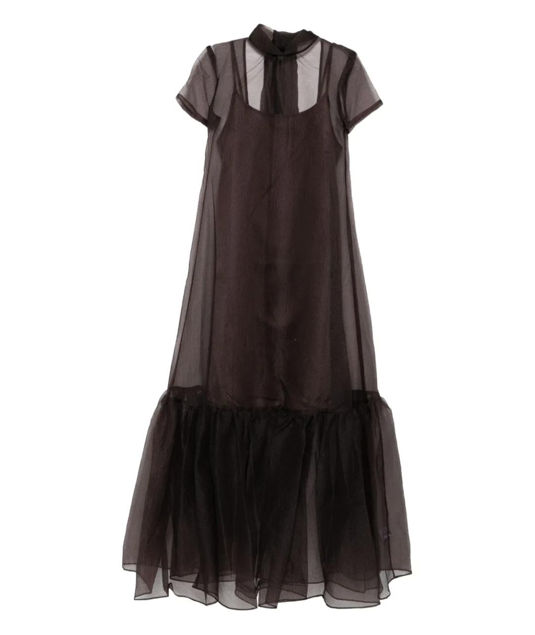 STAUD Коричневое полиэстеровое вечернее платье, фото 1