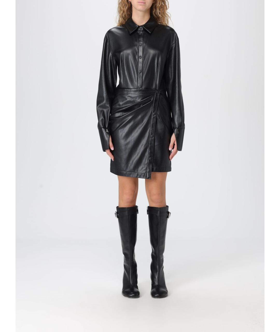 PATRIZIA PEPE Черное полиуретановое платье, фото 4