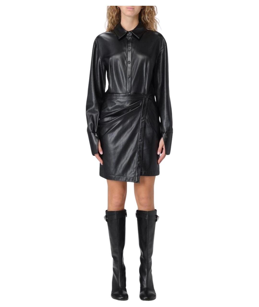 PATRIZIA PEPE Черное полиуретановое платье, фото 1