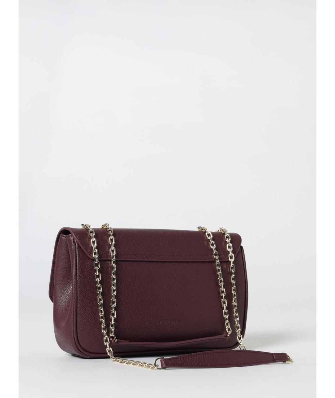 PATRIZIA PEPE Бордовая кожаная сумка через плечо, фото 2