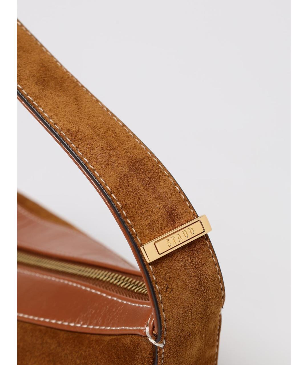 STAUD Коричневая замшевая сумка через плечо, фото 3