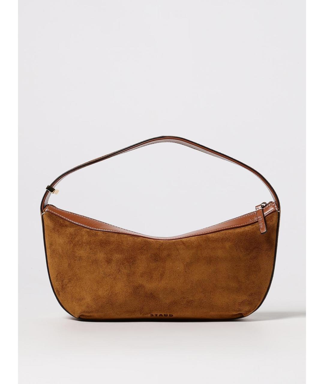 STAUD Коричневая замшевая сумка через плечо, фото 4