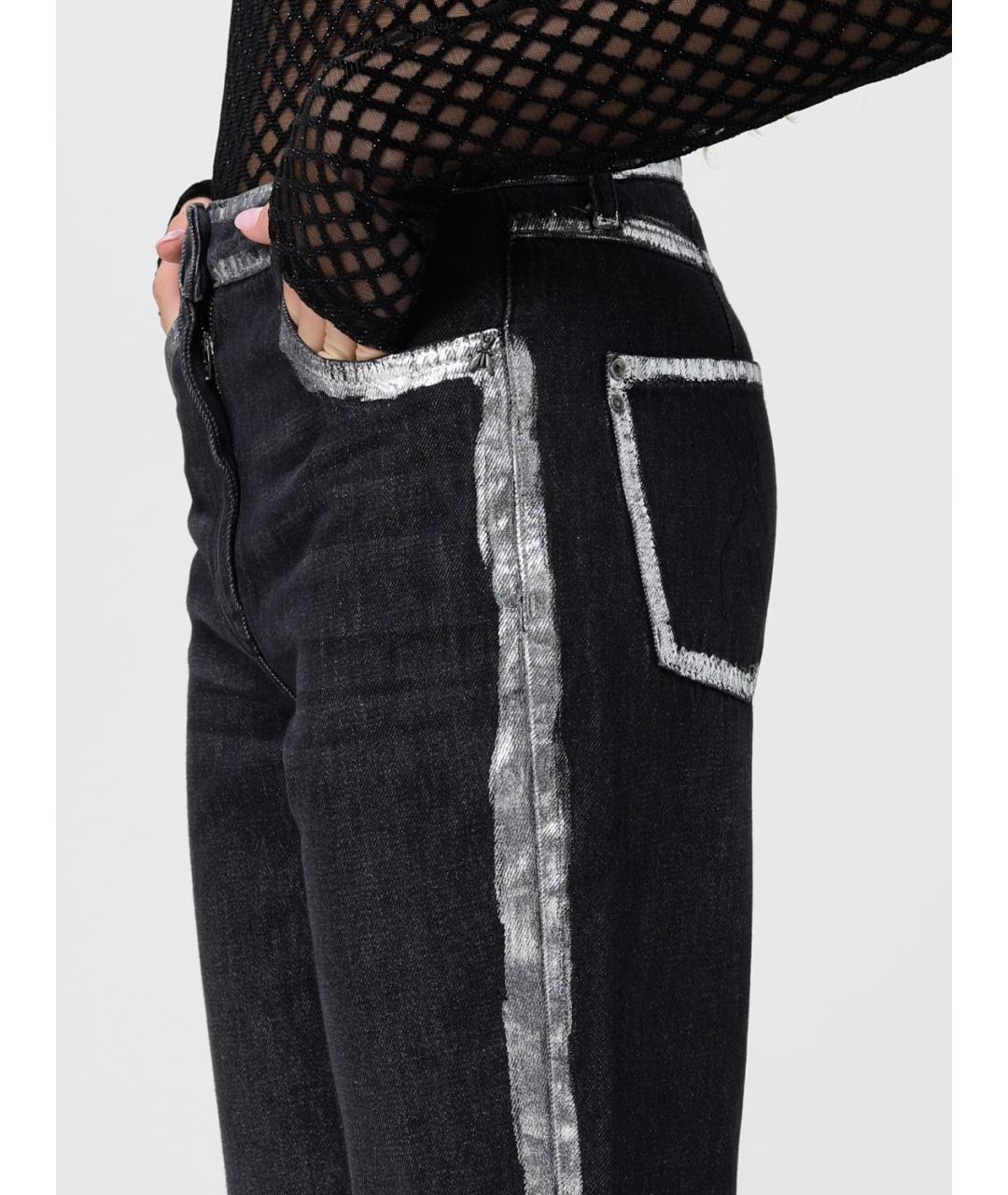 PATRIZIA PEPE Черные хлопковые прямые джинсы, фото 3