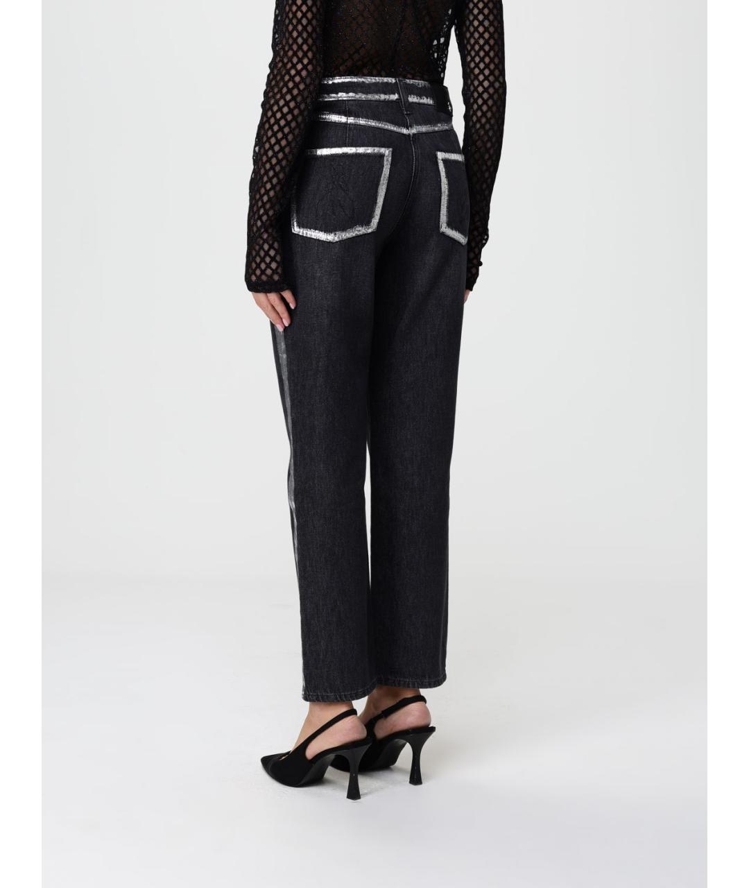 PATRIZIA PEPE Черные хлопковые прямые джинсы, фото 2