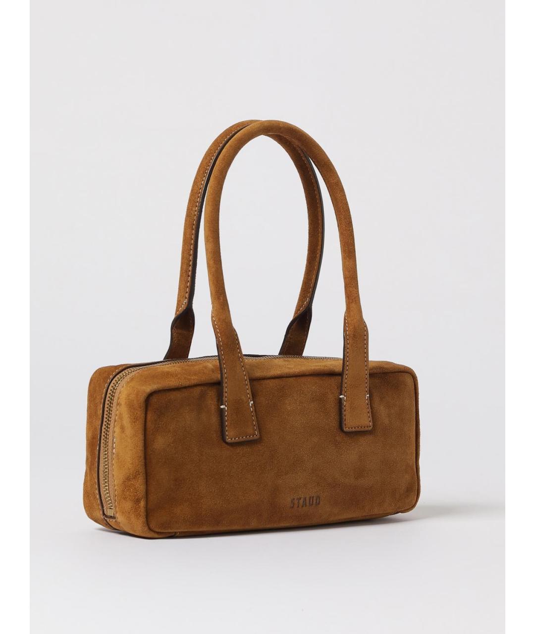 STAUD Коричневая кожаная сумка через плечо, фото 2