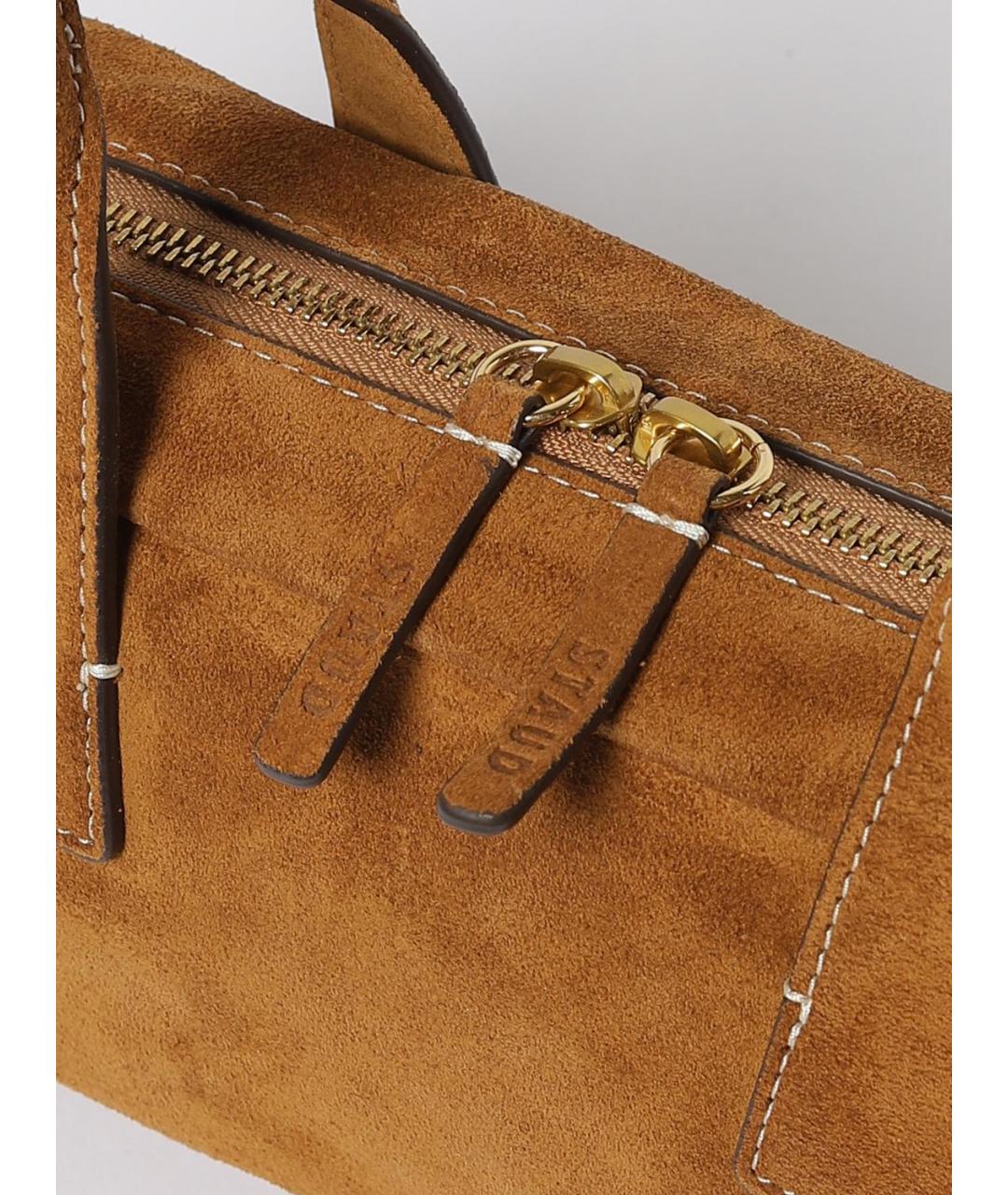 STAUD Коричневая кожаная сумка через плечо, фото 3