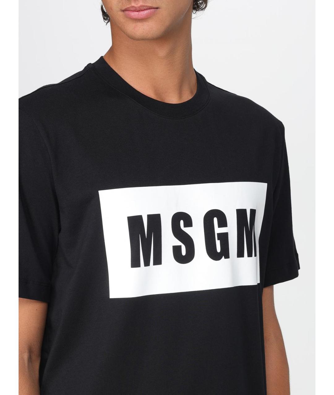 MSGM Черная хлопковая футболка, фото 3