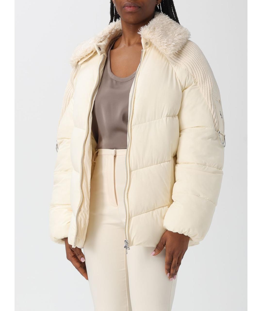 PATRIZIA PEPE Бежевый полиамидовый пуховик, фото 4