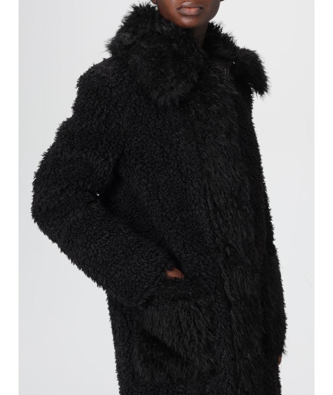 PATRIZIA PEPE Черное полиэстеровое пальто, фото 5