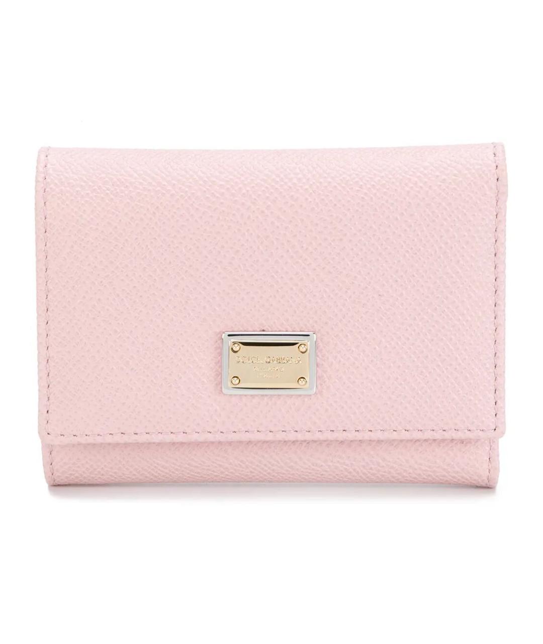 DOLCE&GABBANA Розовый кожаный кошелек, фото 1