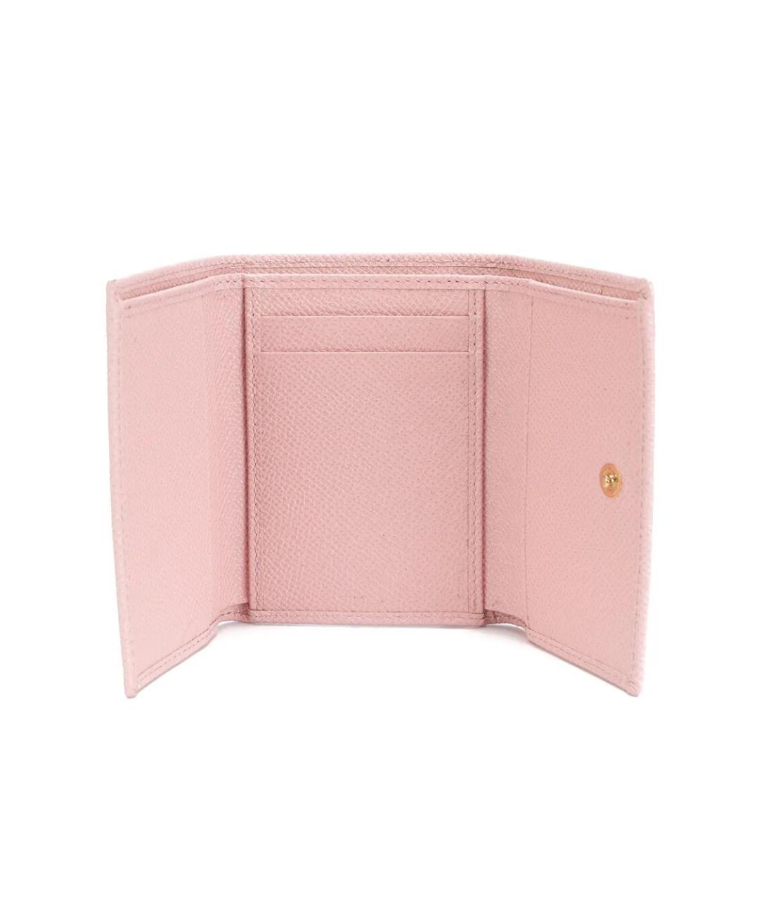 DOLCE&GABBANA Розовый кожаный кошелек, фото 3