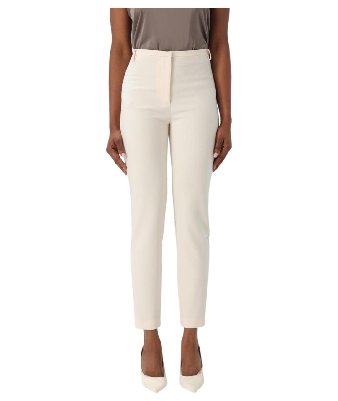 PATRIZIA PEPE Бежевые креповые брюки узкие, фото 1