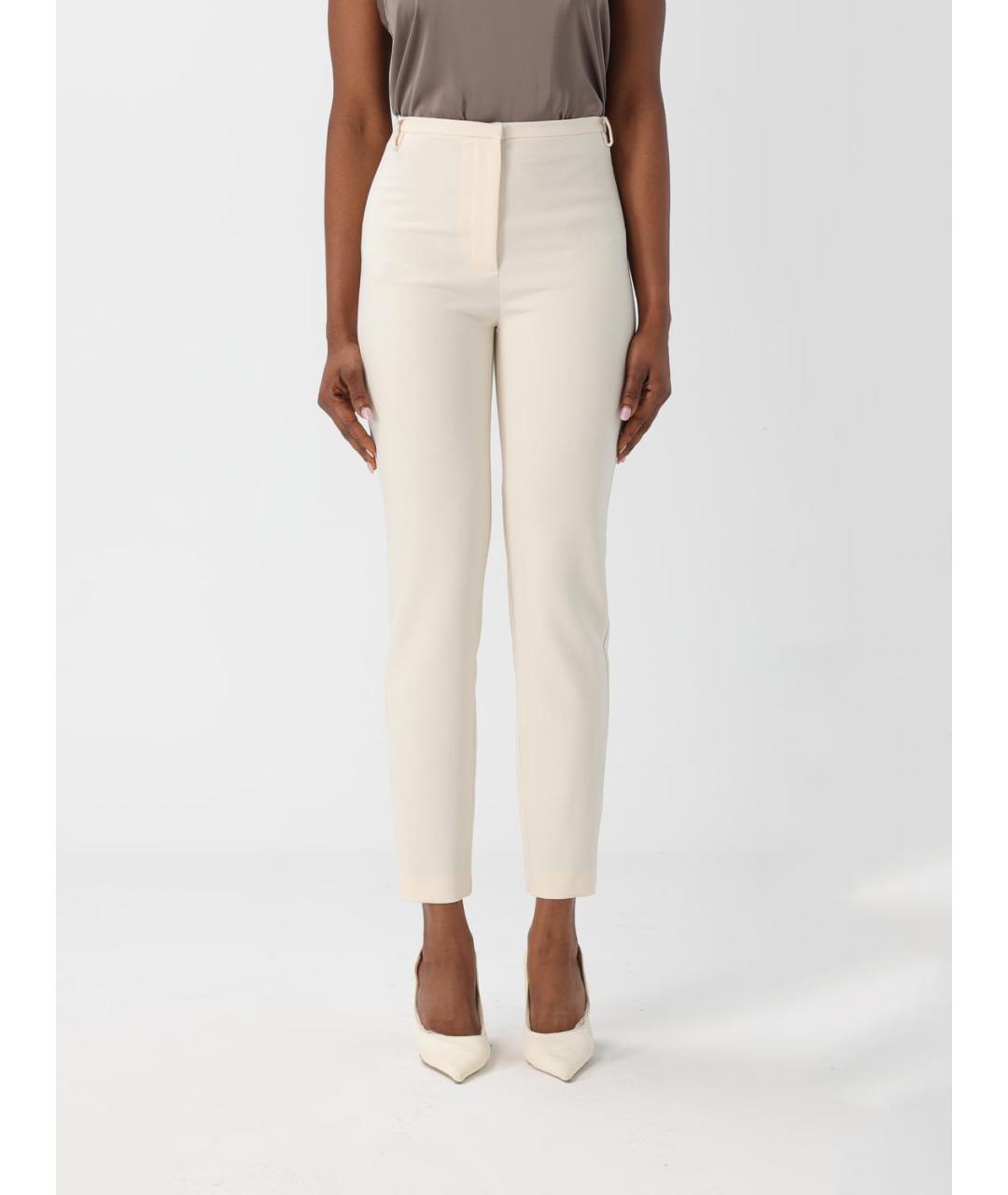 PATRIZIA PEPE Бежевые креповые брюки узкие, фото 4