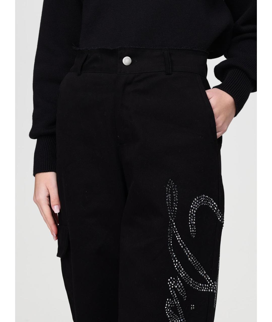 DISCLAIMER Черные хлопковые прямые брюки, фото 3