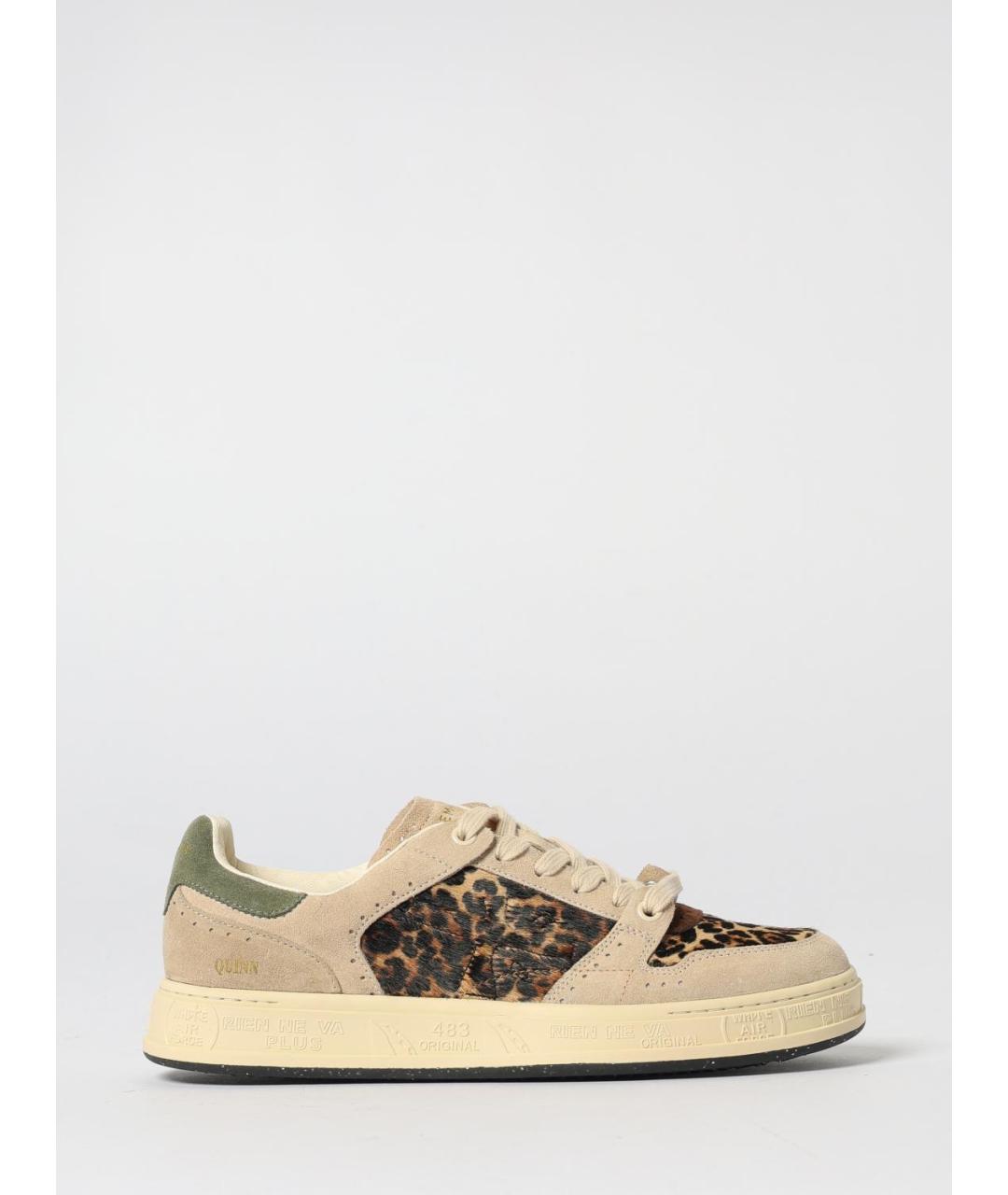 PREMIATA Бежевые кожаные кроссовки, фото 4