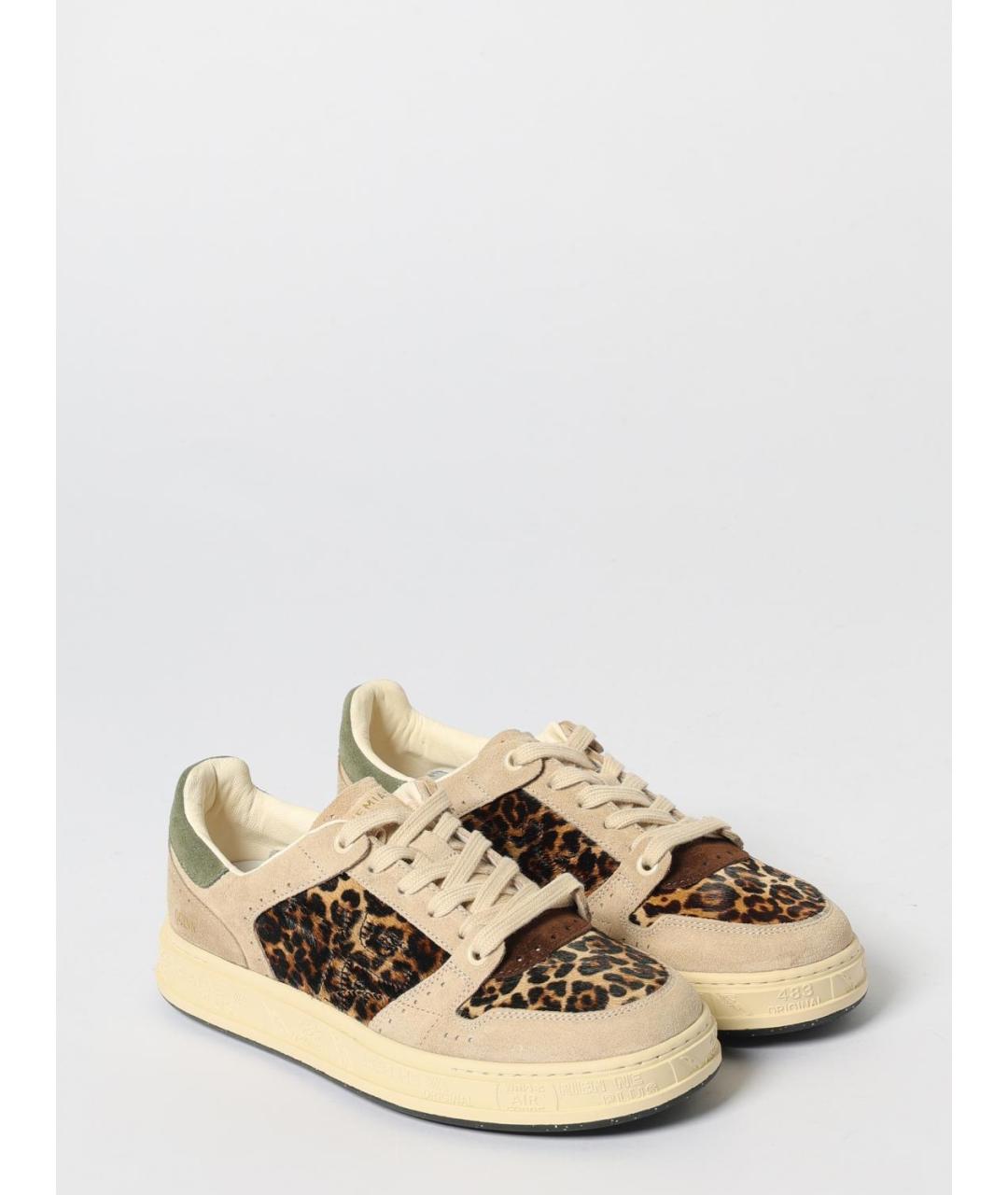 PREMIATA Бежевые кожаные кроссовки, фото 2