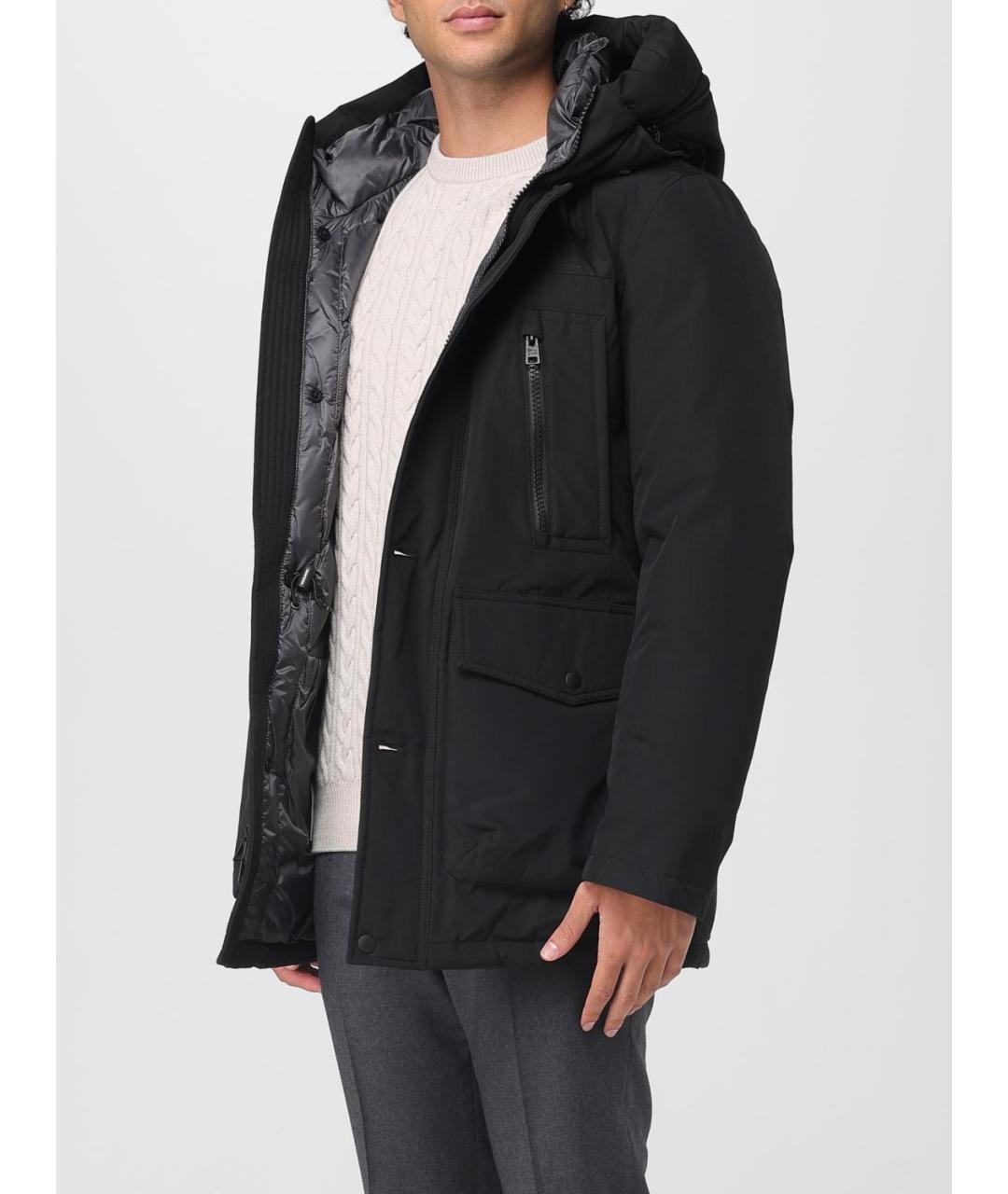 WOOLRICH Черная шерстяная парка, фото 3