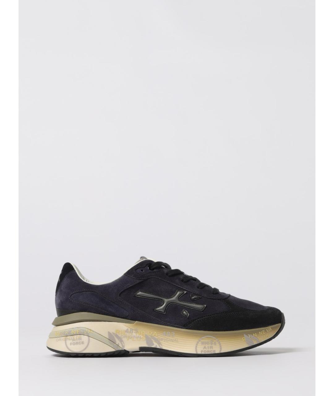 PREMIATA Синие кожаные низкие кроссовки / кеды, фото 4