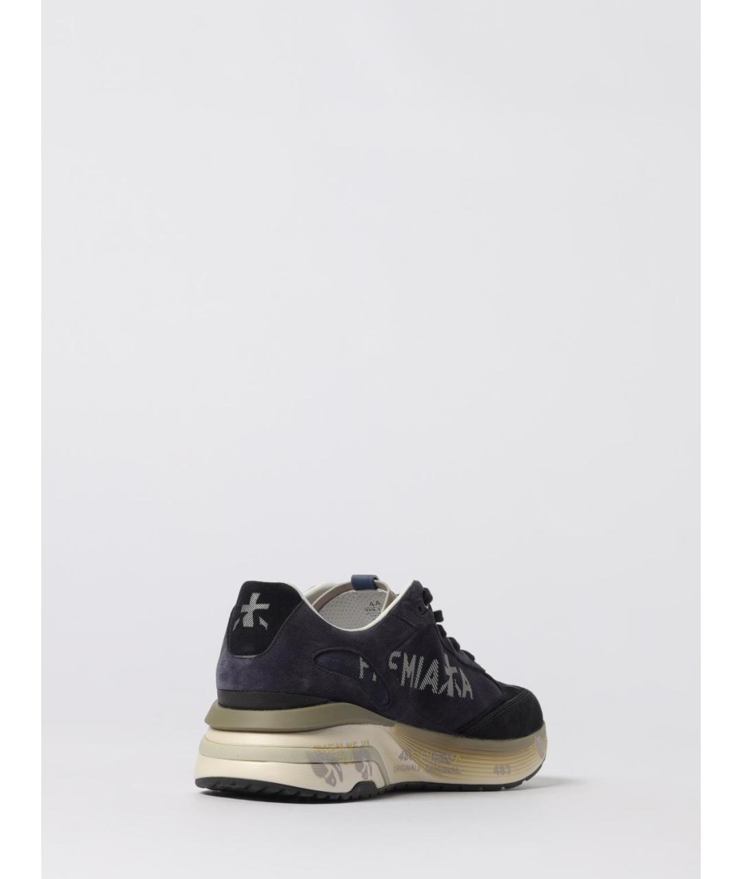 PREMIATA Синие кожаные низкие кроссовки / кеды, фото 3