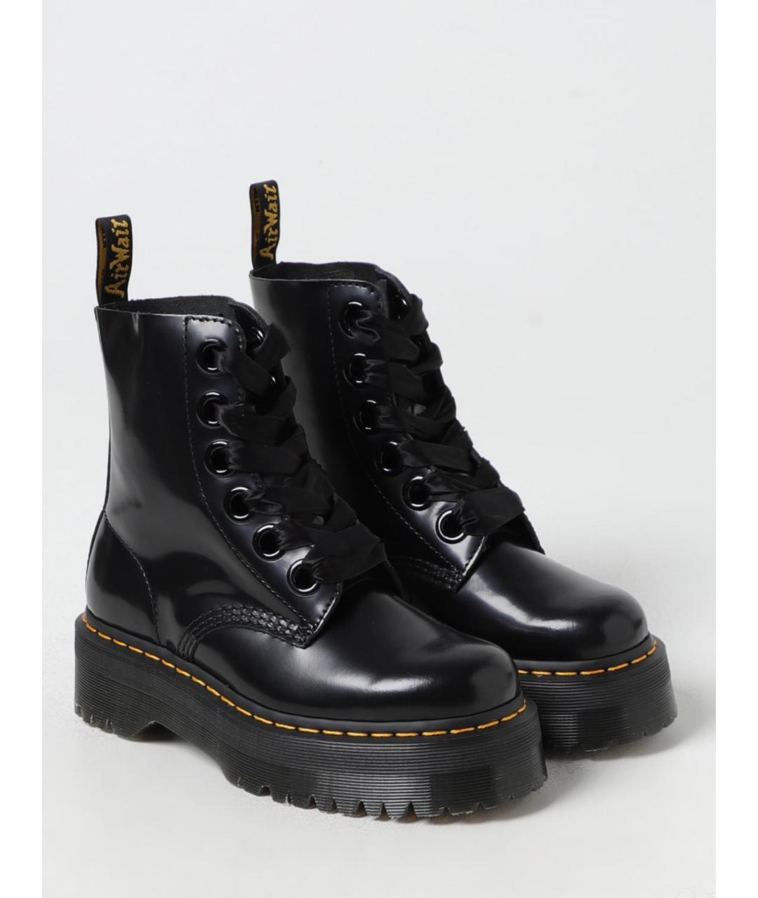 DR. MARTENS Черные кожаные ботинки, фото 2